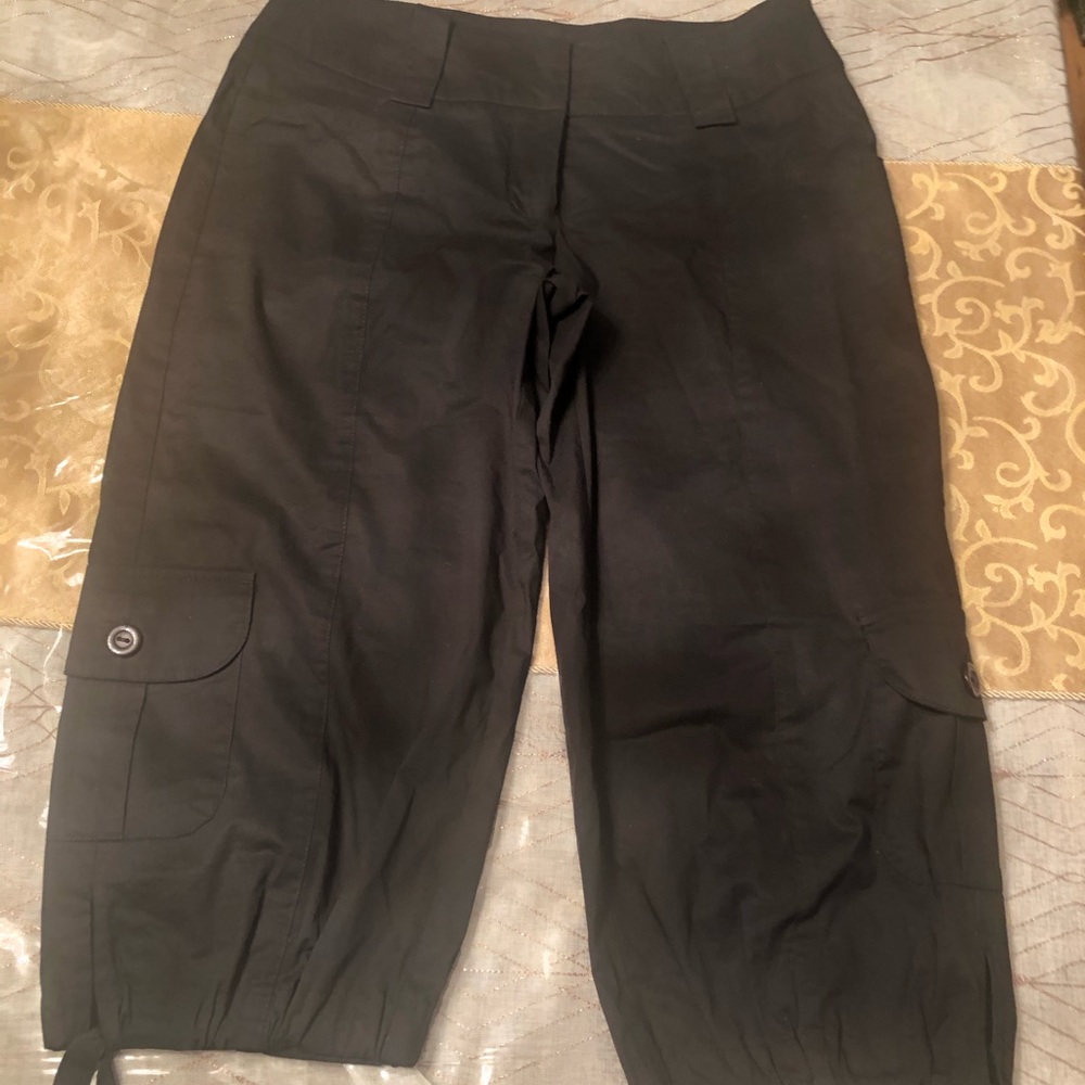 WHBM black cargo crop pants